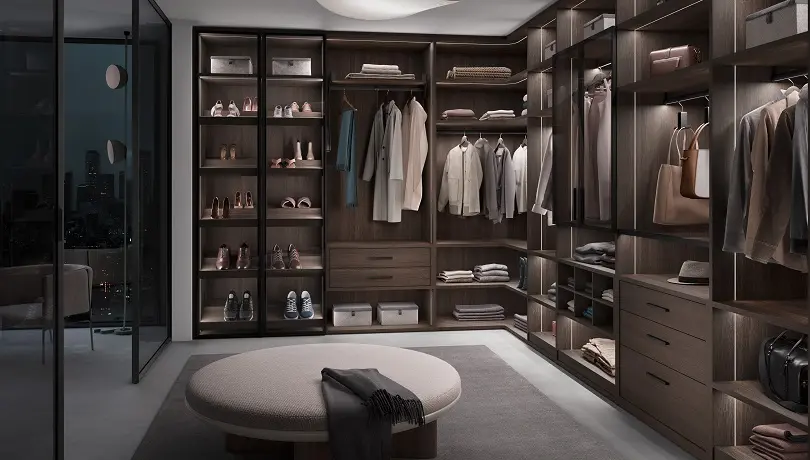 Raumplus Schrank Innenleben braun